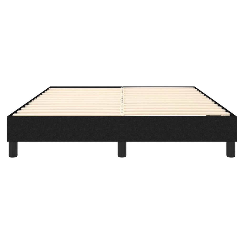 Box Spring Bed Frame Black Queen Fabric