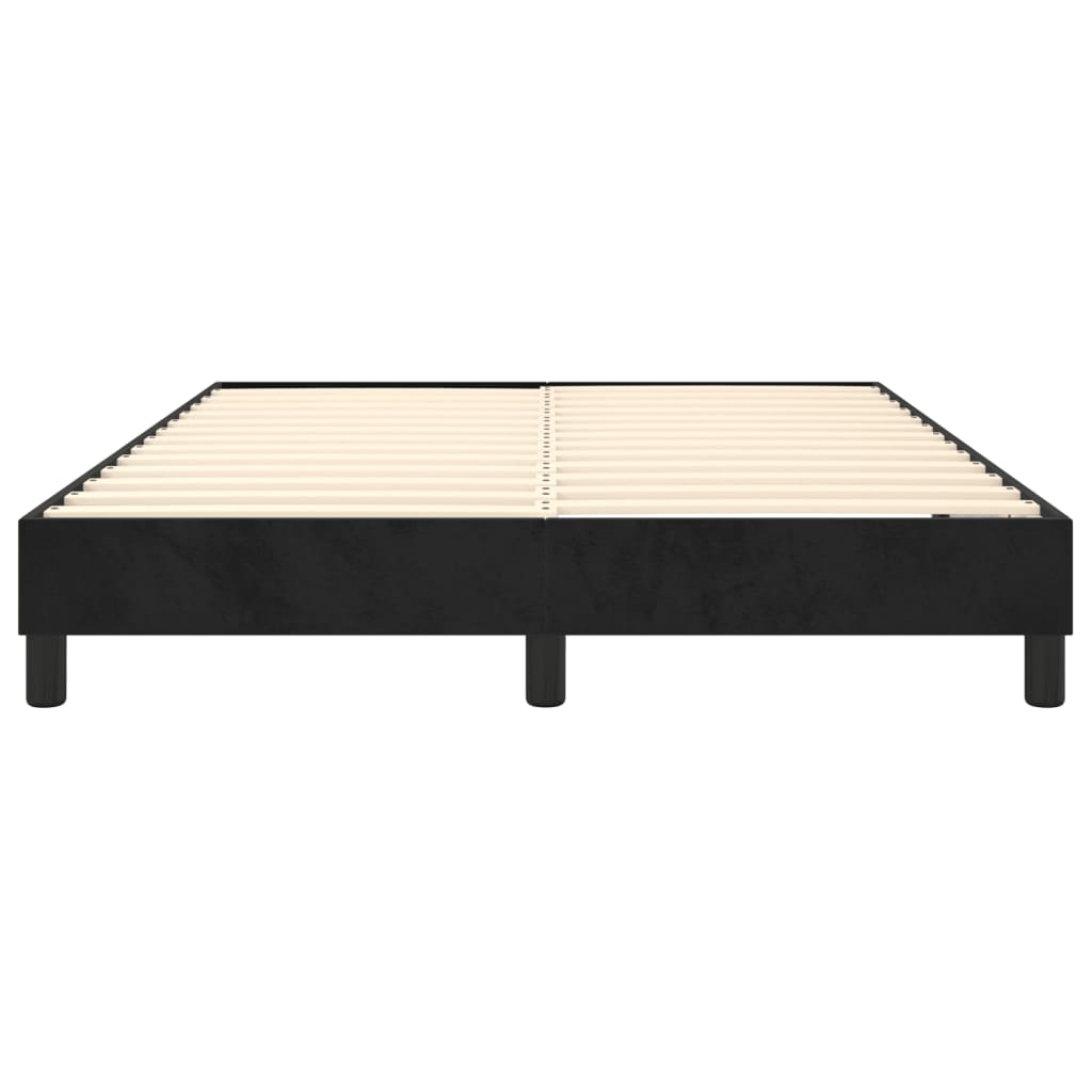 Box Spring Bed Frame Black Double Velvet