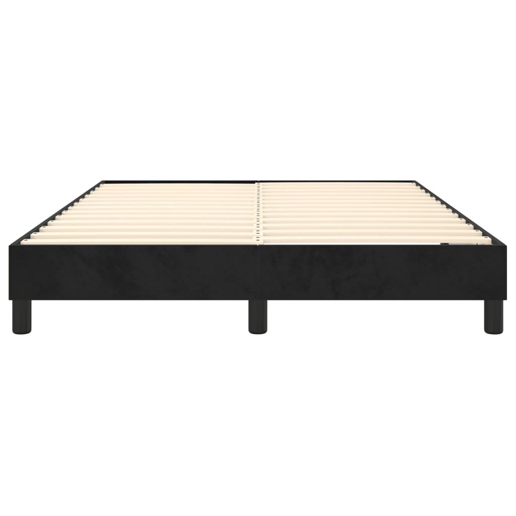 Bed Frame without Mattress Black Double Velvet