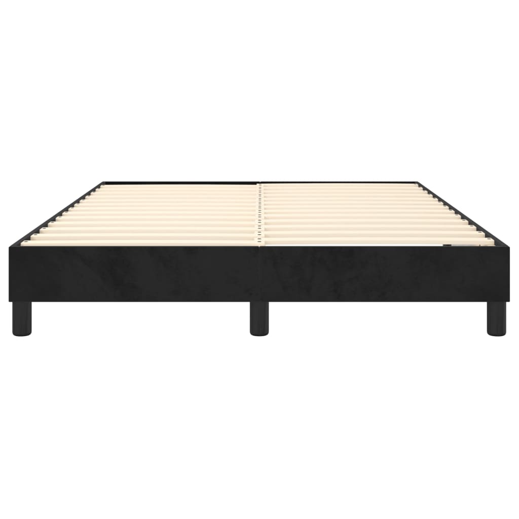 Box Spring Bed Frame Black Queen Velvet