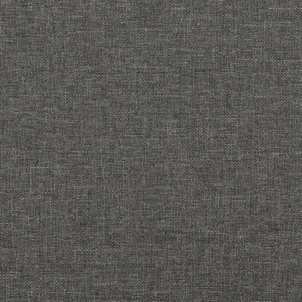Bed Frame without Mattress Dark Grey Double Fabric