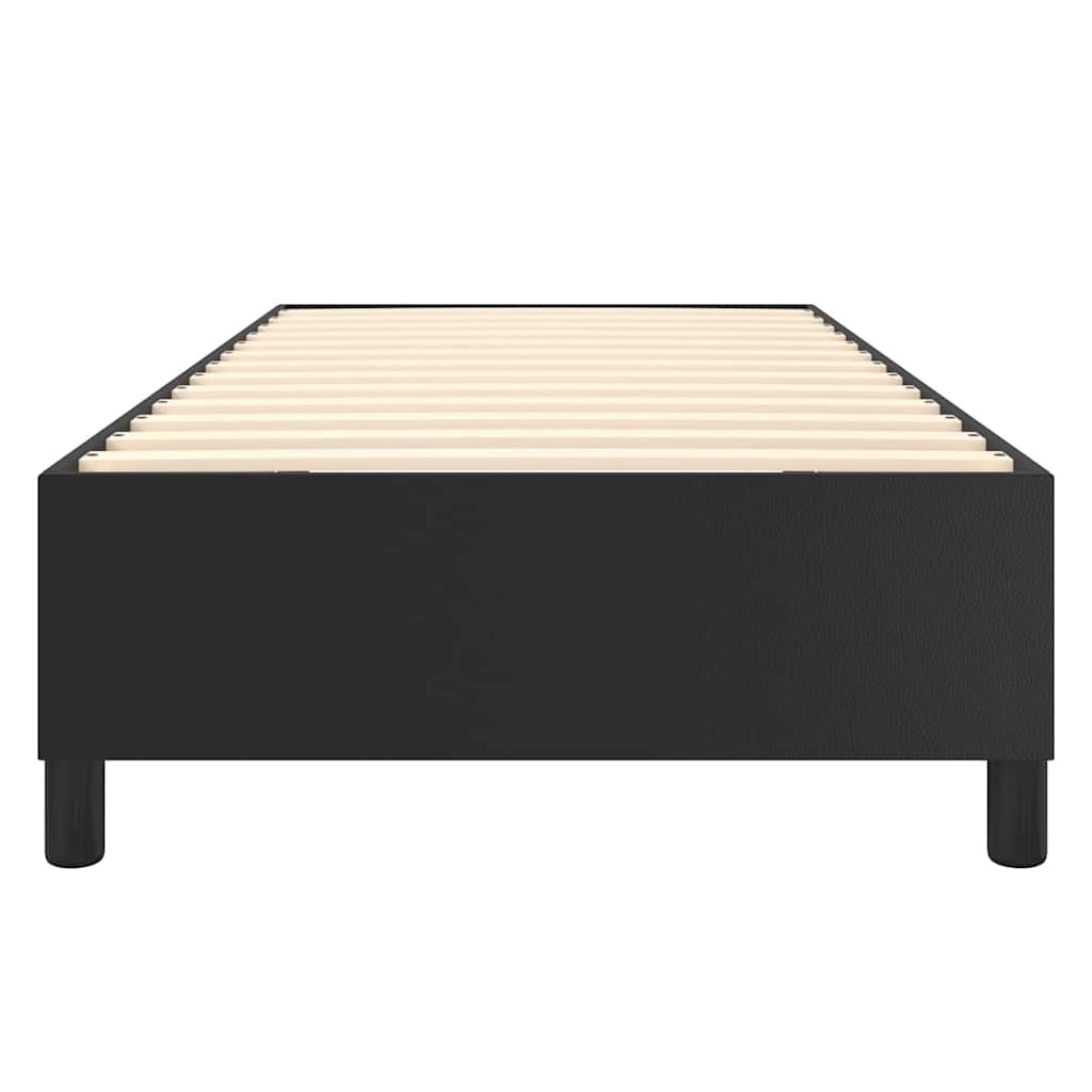 Box Spring Bed Frame Black King Single Faux Leather