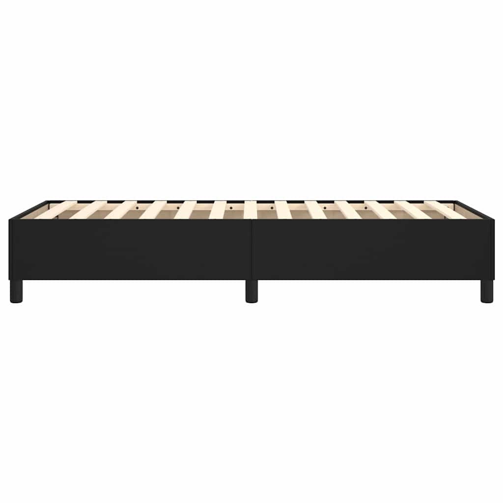 Box Spring Bed Frame Black King Single Faux Leather