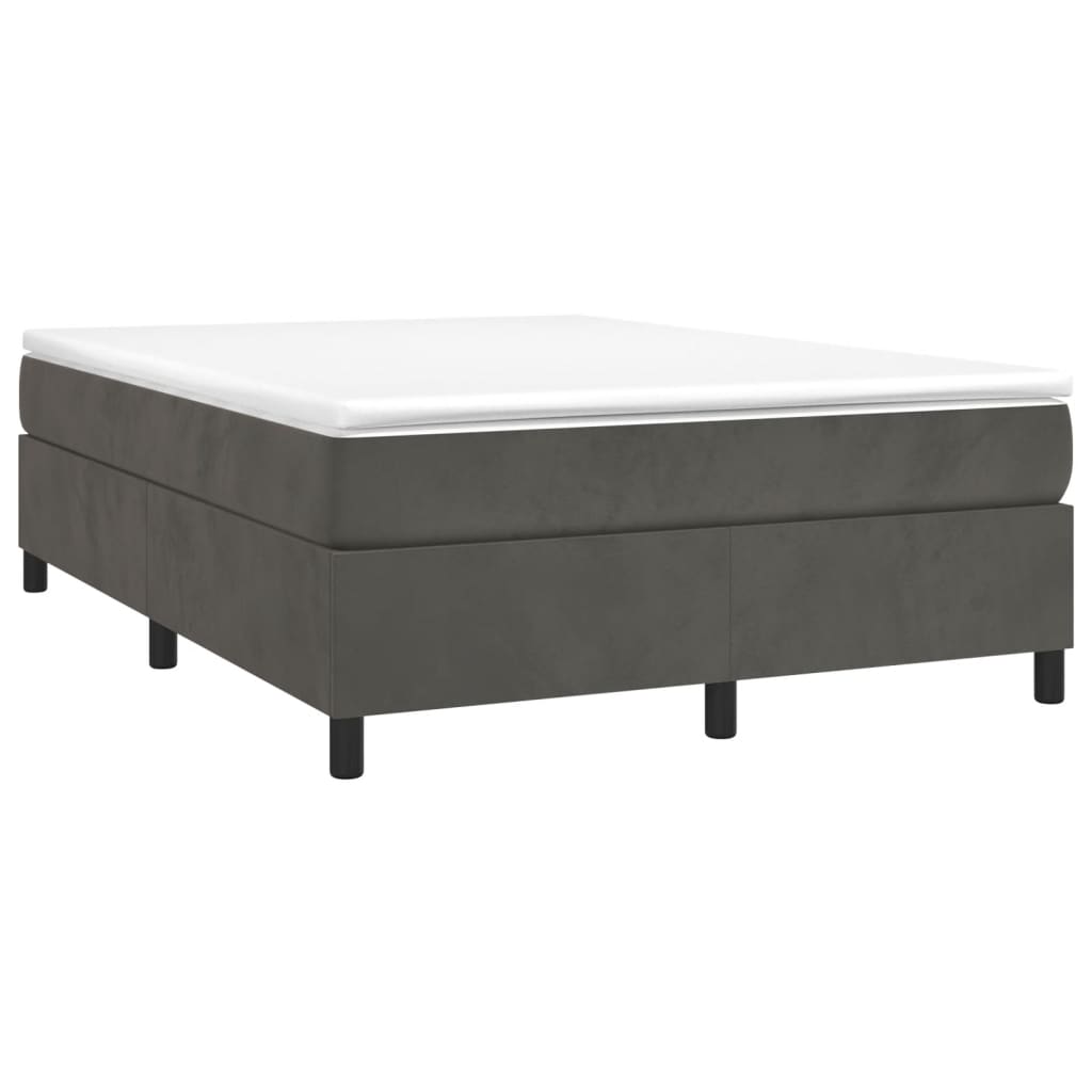 Bed Frame without Mattress Dark Grey Double Velvet