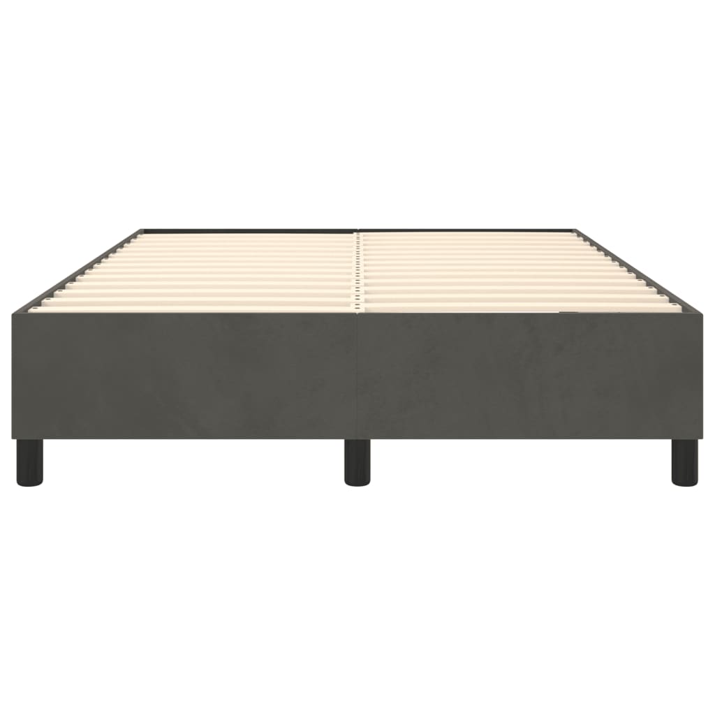 Bed Frame without Mattress Dark Grey Double Velvet