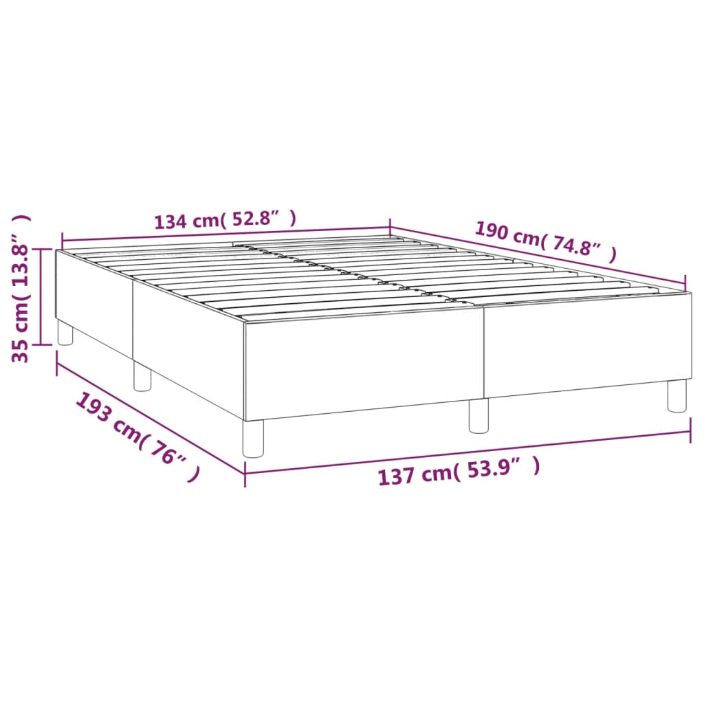 Bed Frame without Mattress Dark Grey Double Velvet