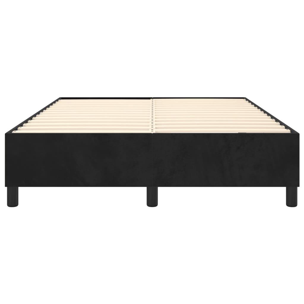 Box Spring Bed Frame Black Double Velvet