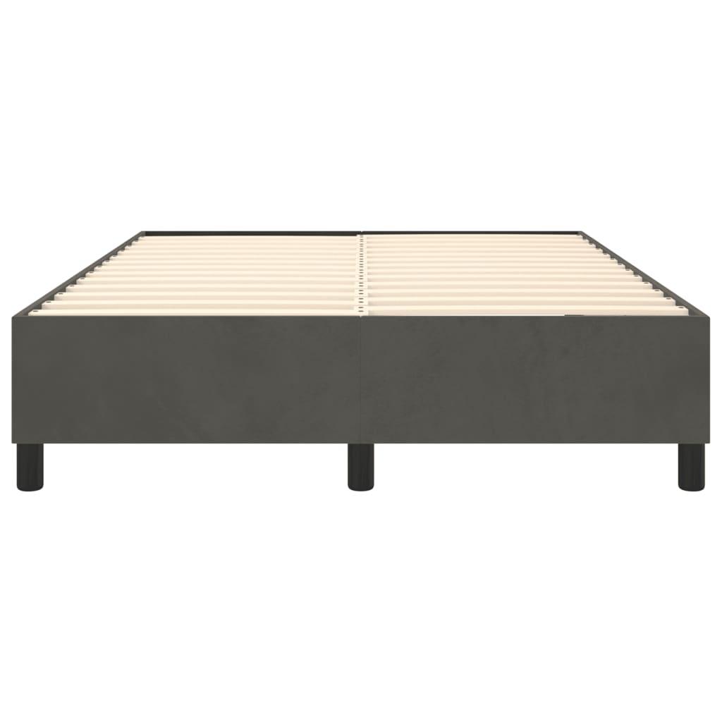 Box Spring Bed Frame Dark Grey Queen Velvet