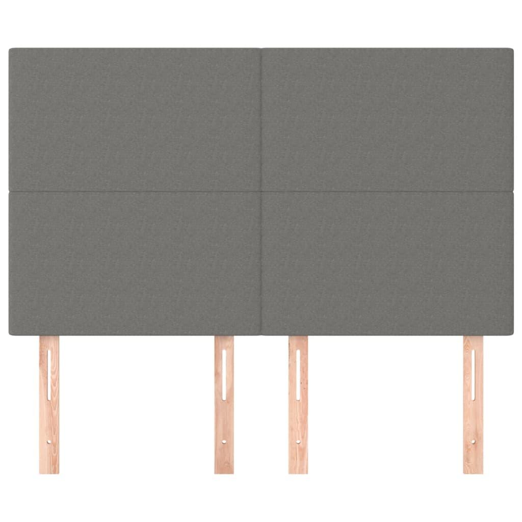 Headboard Dark Grey 144x5x118/128 cm Fabric