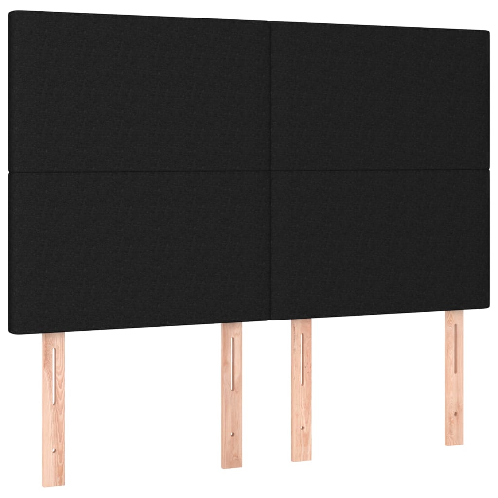 Headboard Black 144x5x118/128 cm Fabric