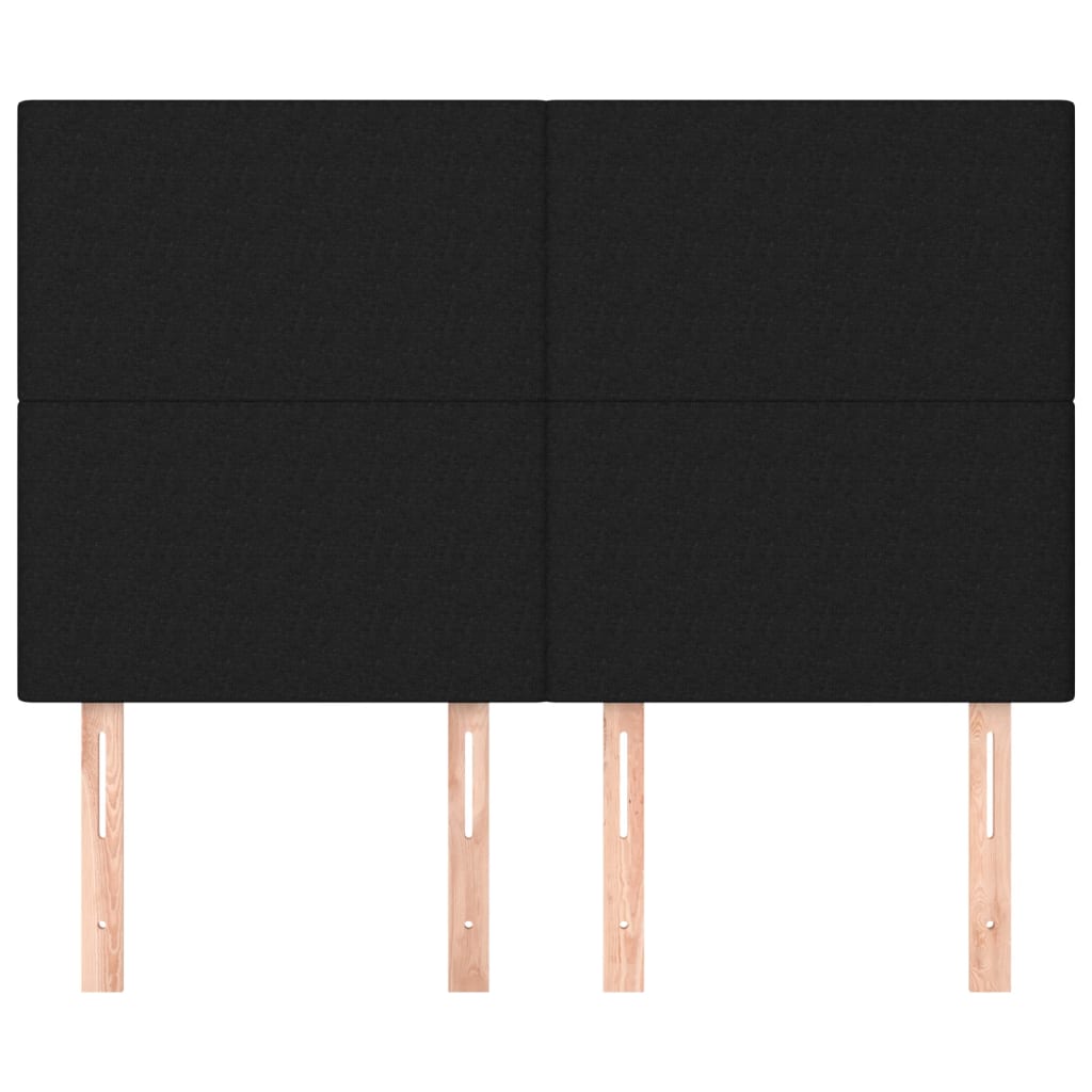 Headboard Black 144x5x118/128 cm Fabric
