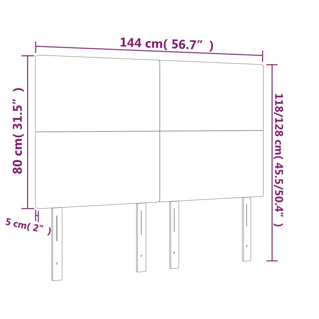 Headboard Black 144x5x118/128 cm Fabric