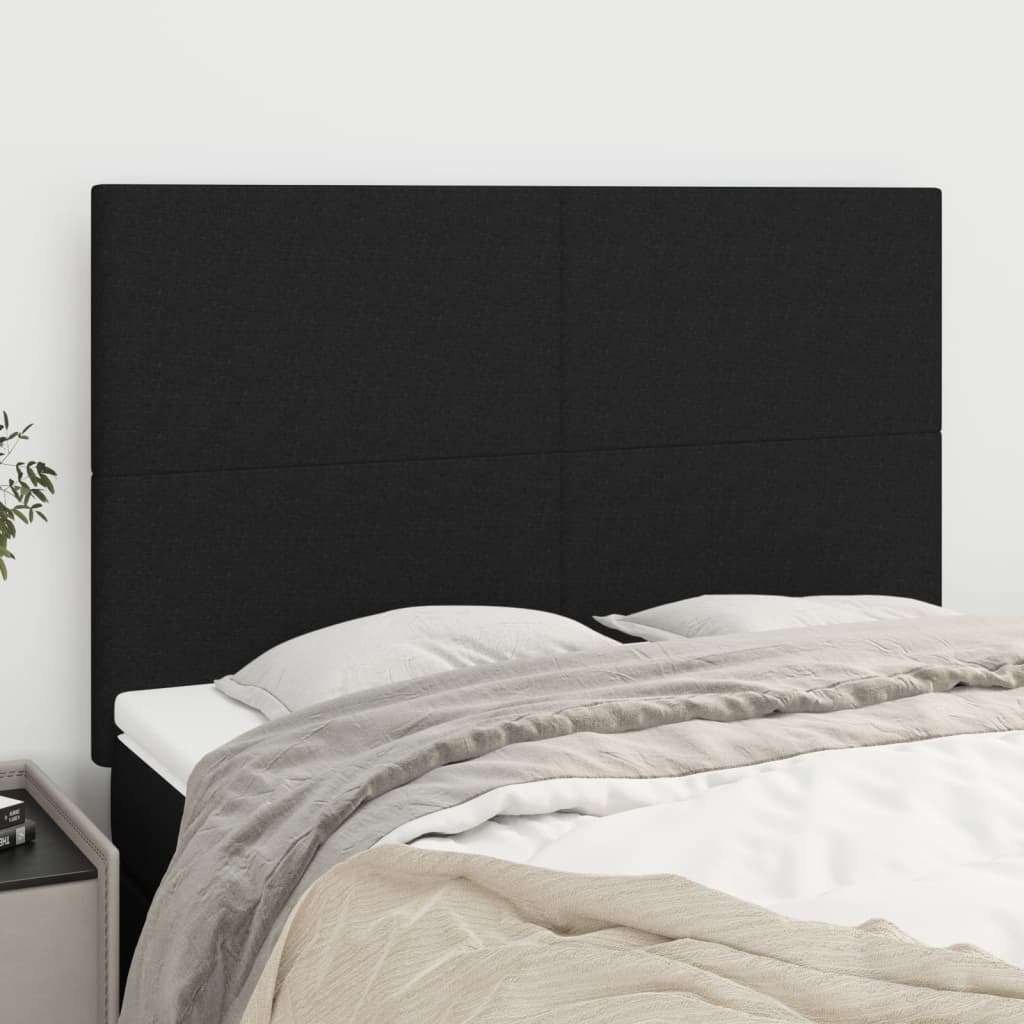 Headboard Black 144x5x118/128 cm Fabric