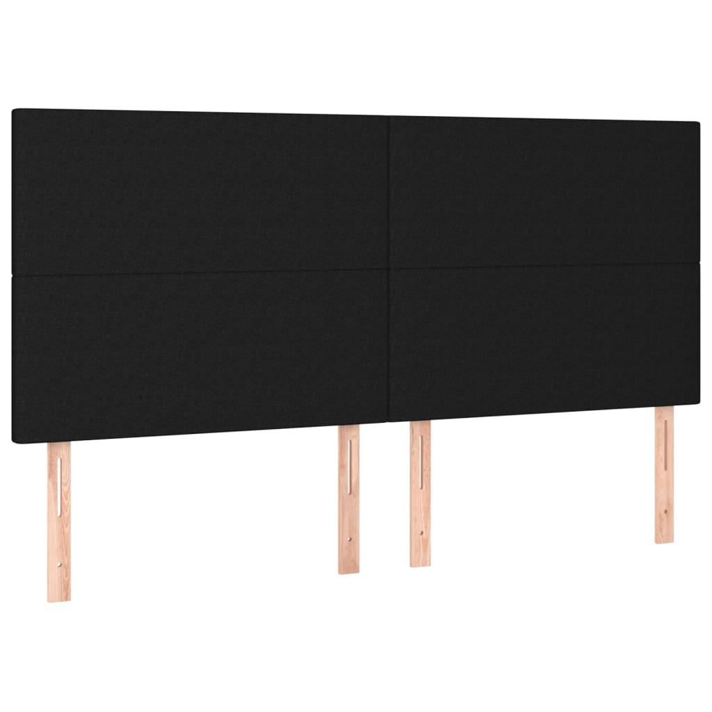 Headboard Black 160x5x118/128 cm Fabric