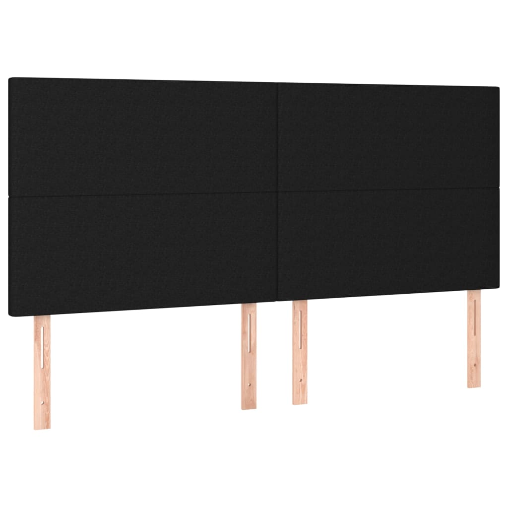 Headboard Black 200x5x118/128 cm Fabric
