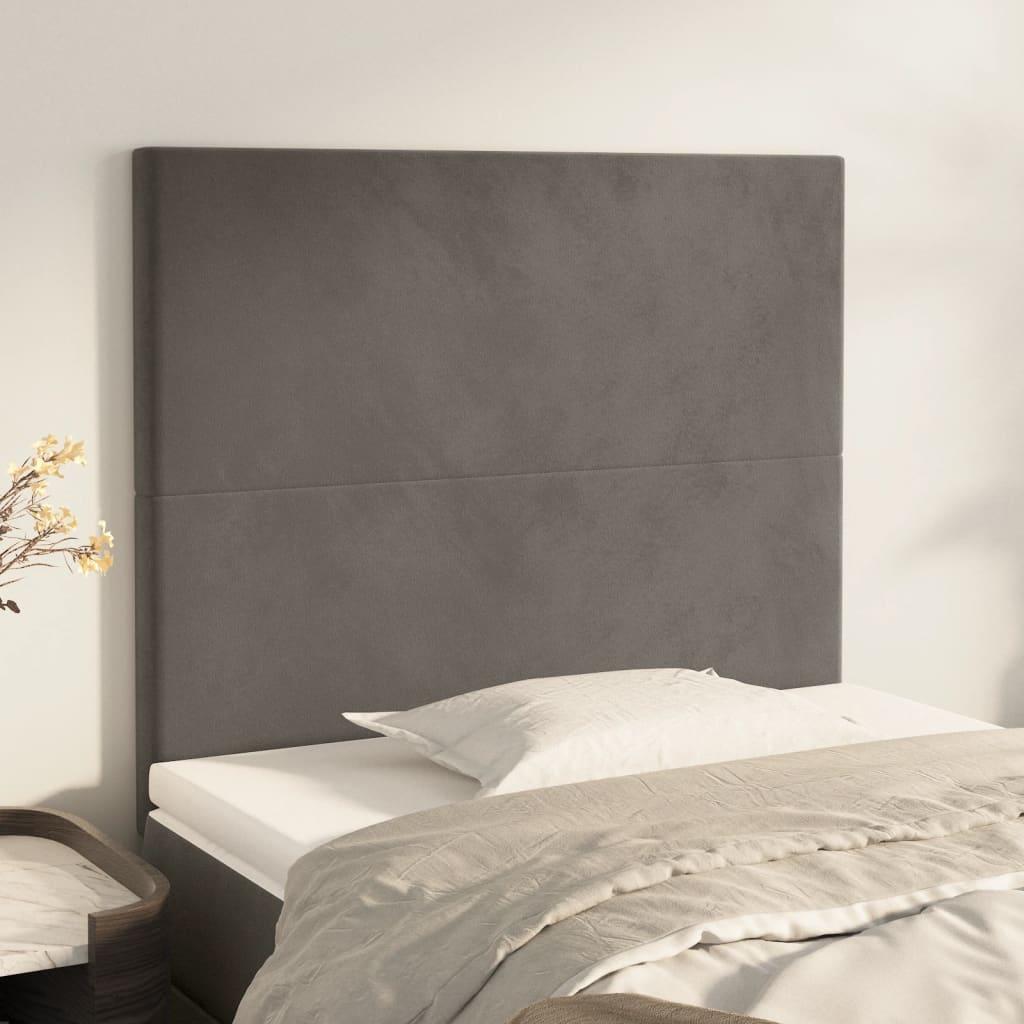 Headboard Dark Grey 80x5x118/128 cm Velvet