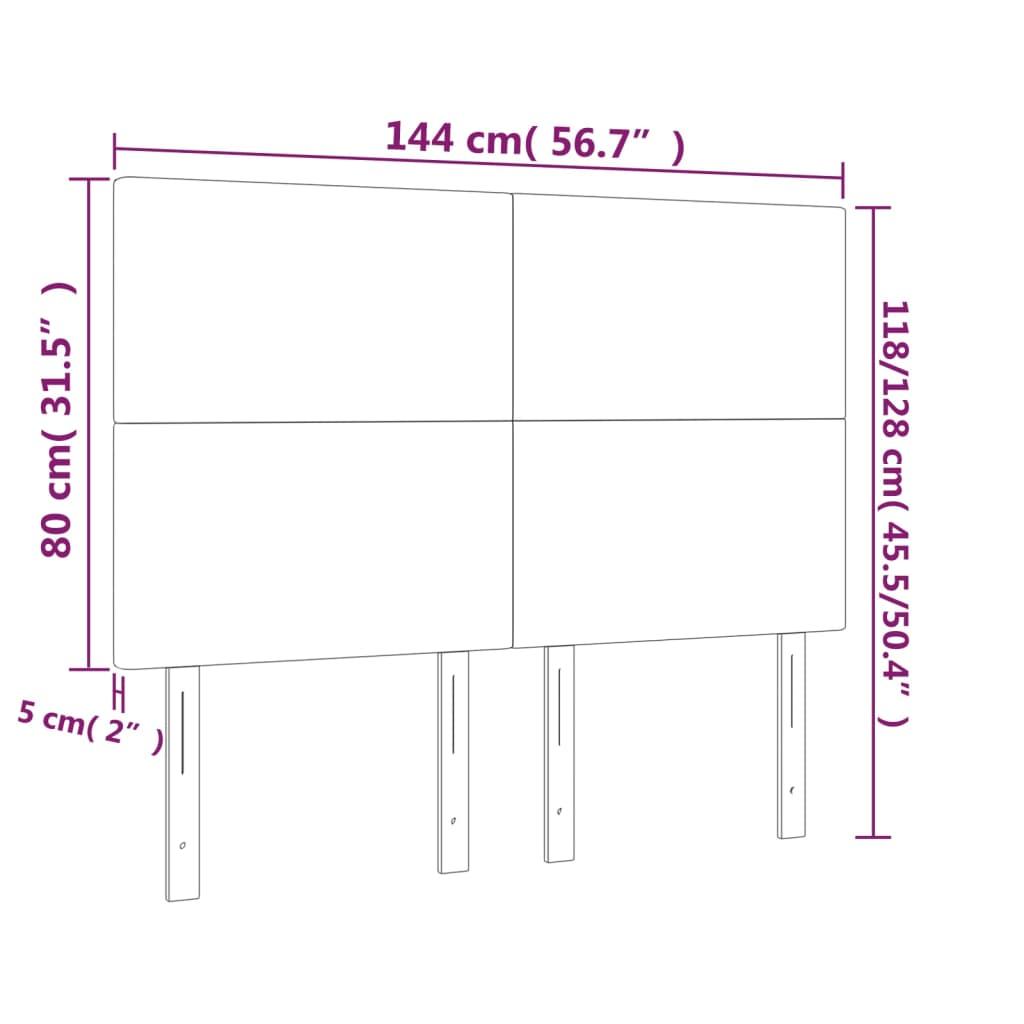 Headboard Dark Grey 144x5x118/128 cm Velvet