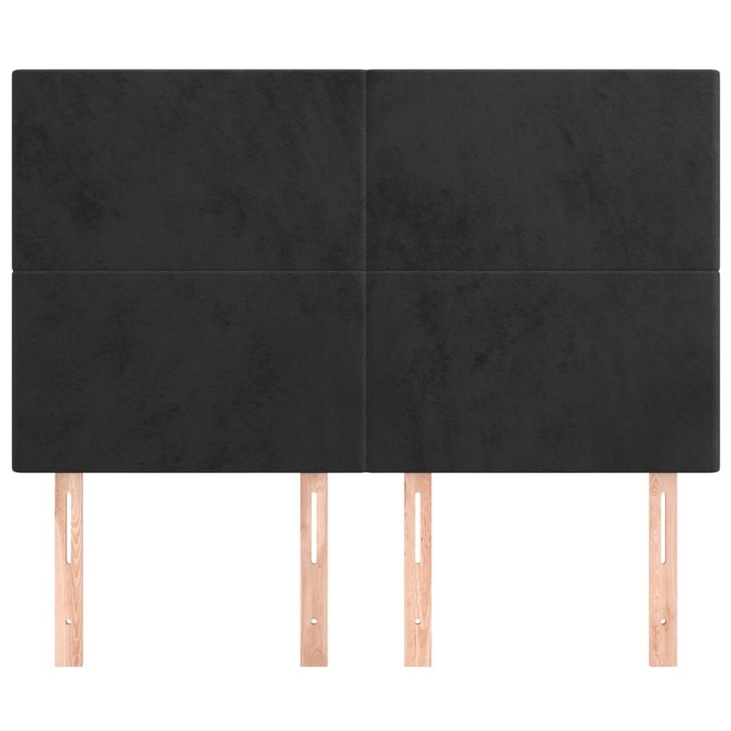 Headboard Black 144x5x118/128 cm Velvet