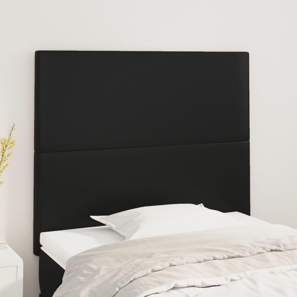 Headboard Black 80x5x118/128 cm Faux Leather
