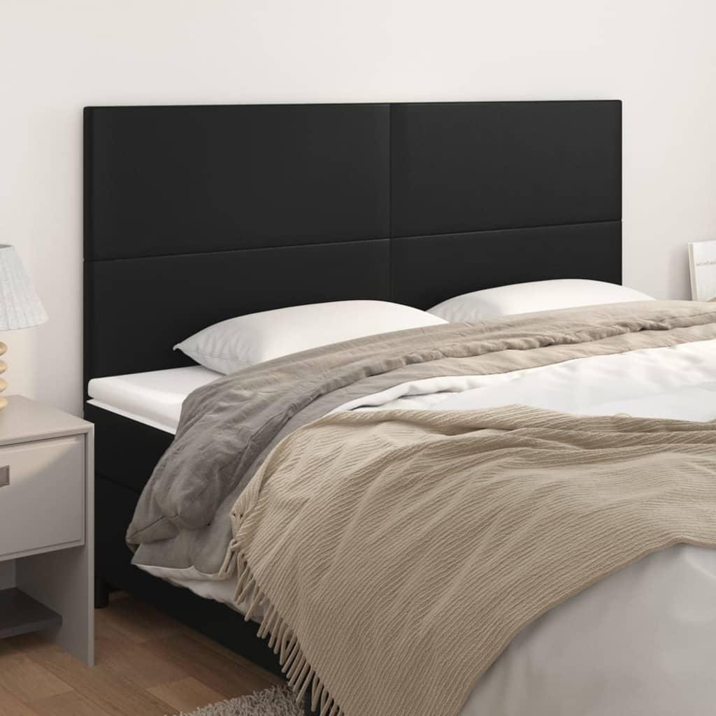 Headboard Black 160x5x118/128 cm Faux Leather