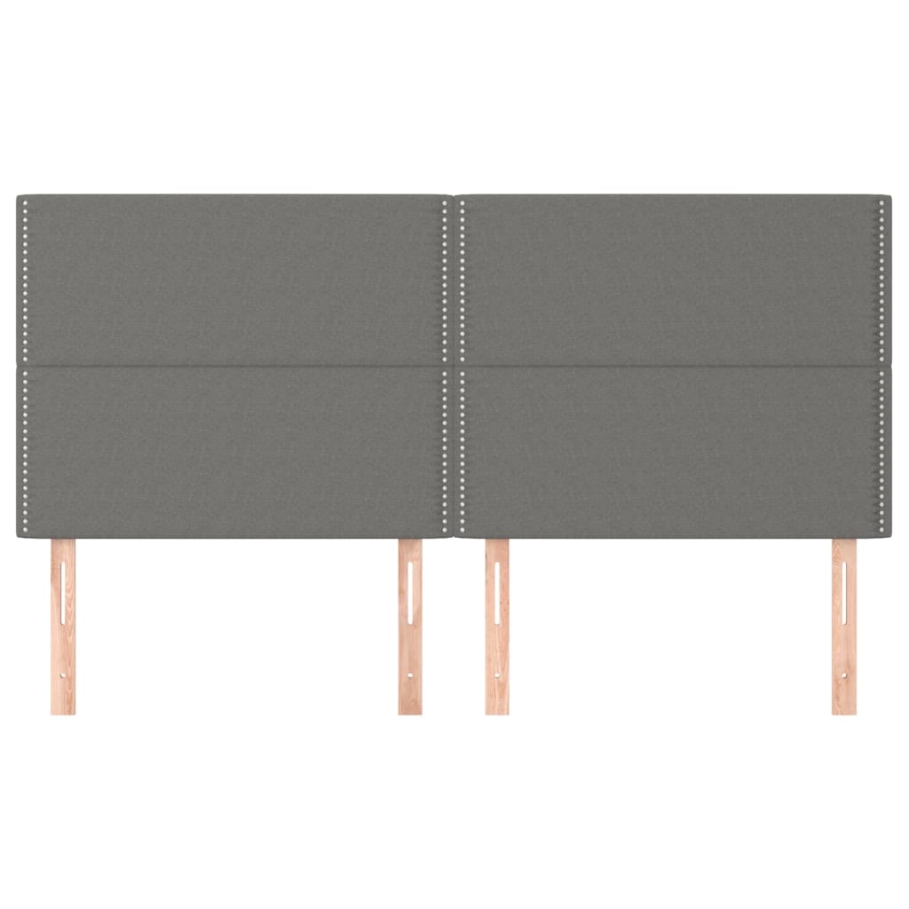 Headboard Dark Grey 160x5x118/128 cm Fabric