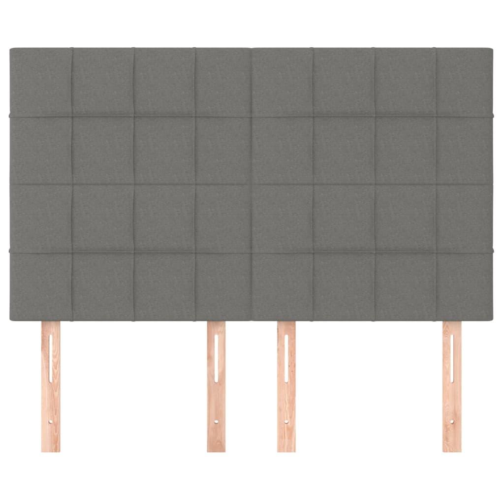 Headboard Dark Grey 144x5x118/128 cm Fabric
