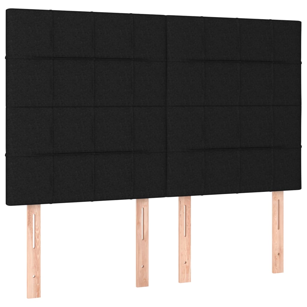 Headboard Black 144x5x118/128 cm Fabric