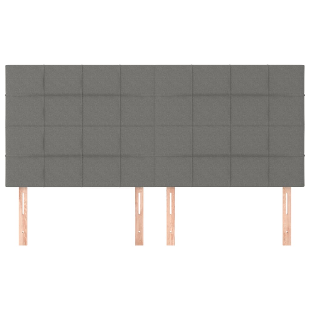 Headboard Dark Grey 160x5x118/128 cm Fabric