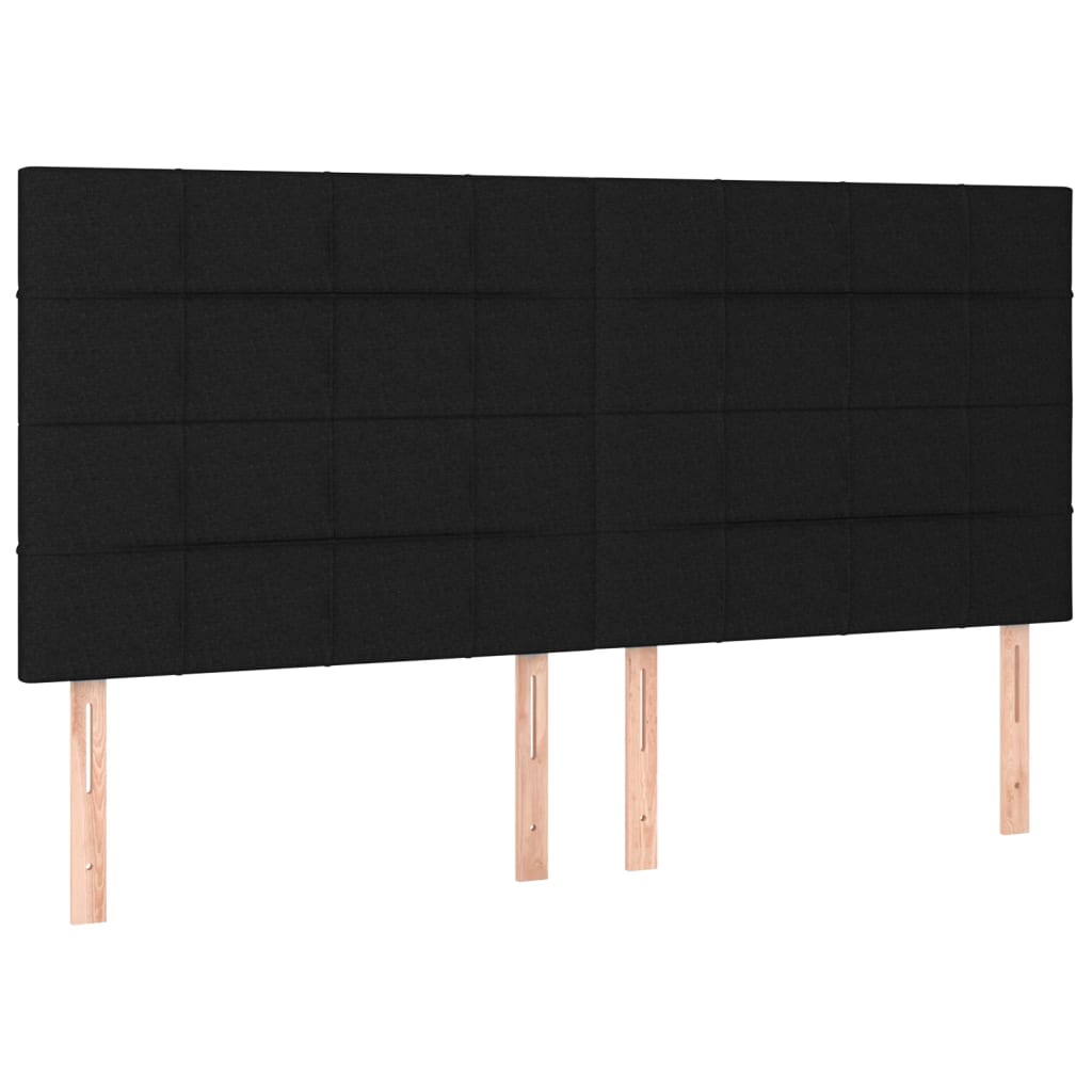 Headboard Black 200x5x118/128 cm Fabric