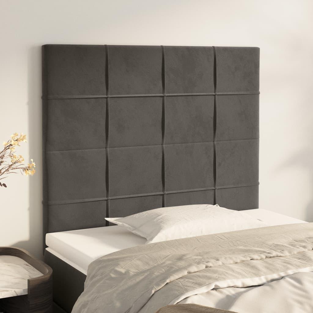Headboard Dark Grey 100x5x118/128 cm Velvet