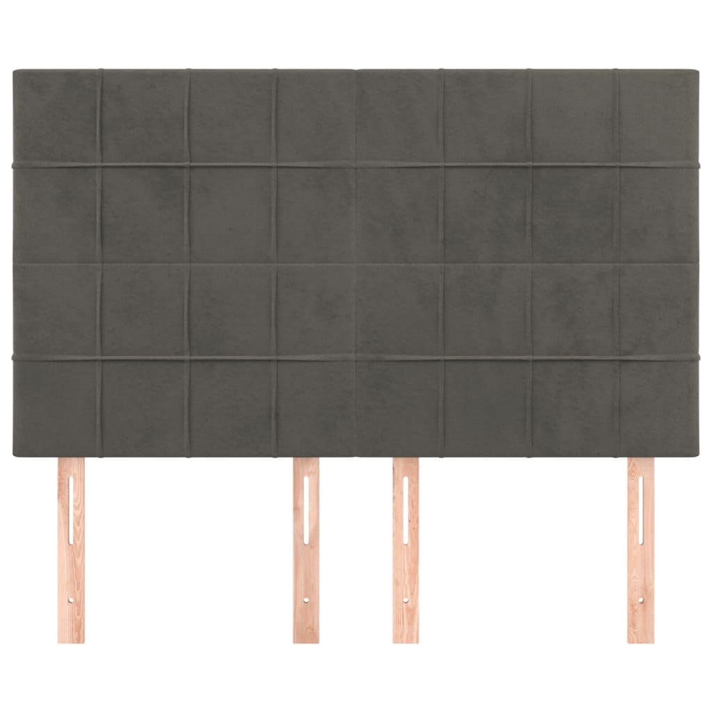 Headboard Dark Grey 144x5x118/128 cm Velvet