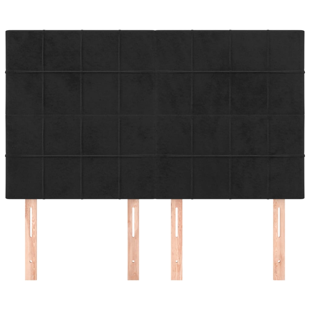 Headboard Black 144x5x118/128 cm Velvet