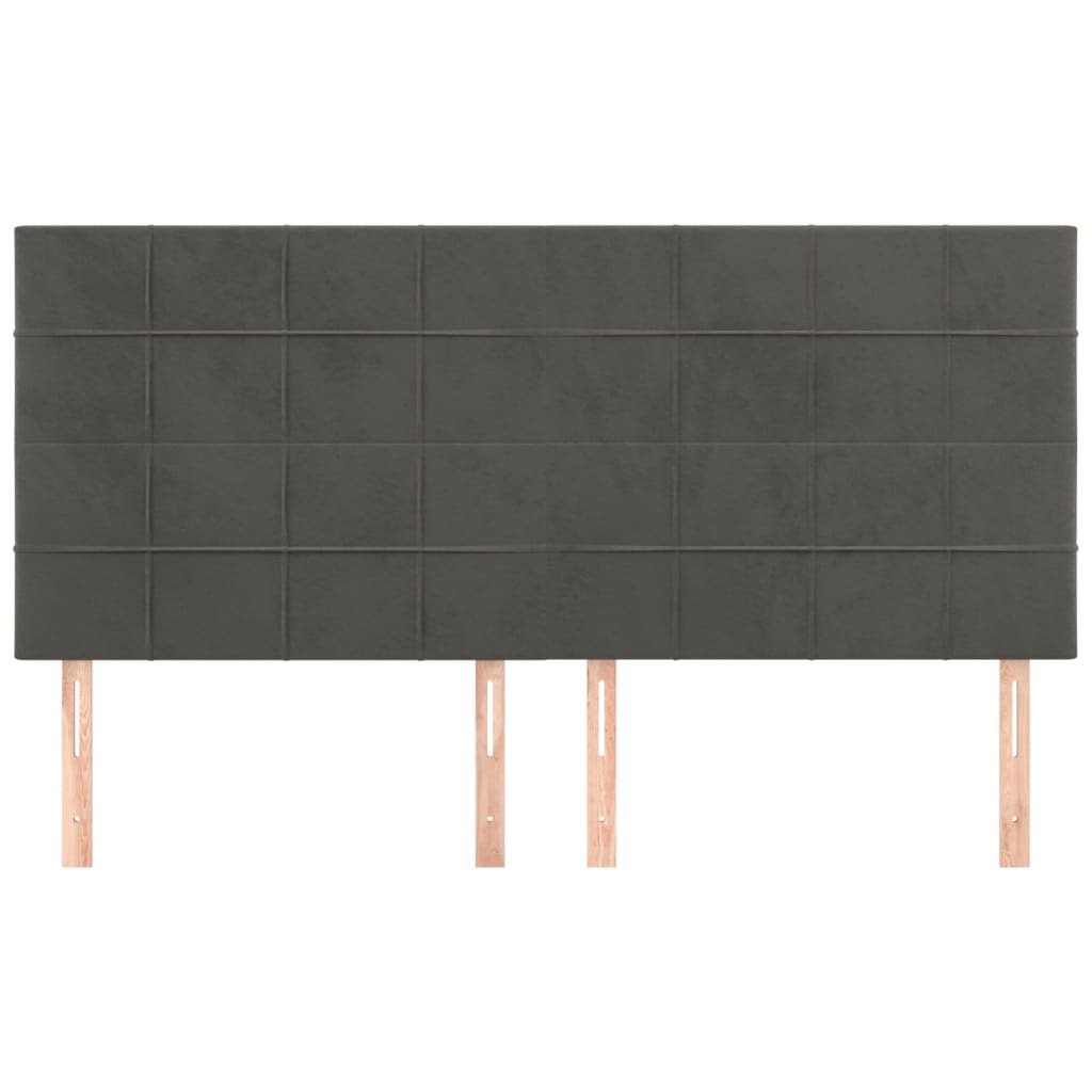 Headboard Dark Grey 160x5x118/128 cm Velvet