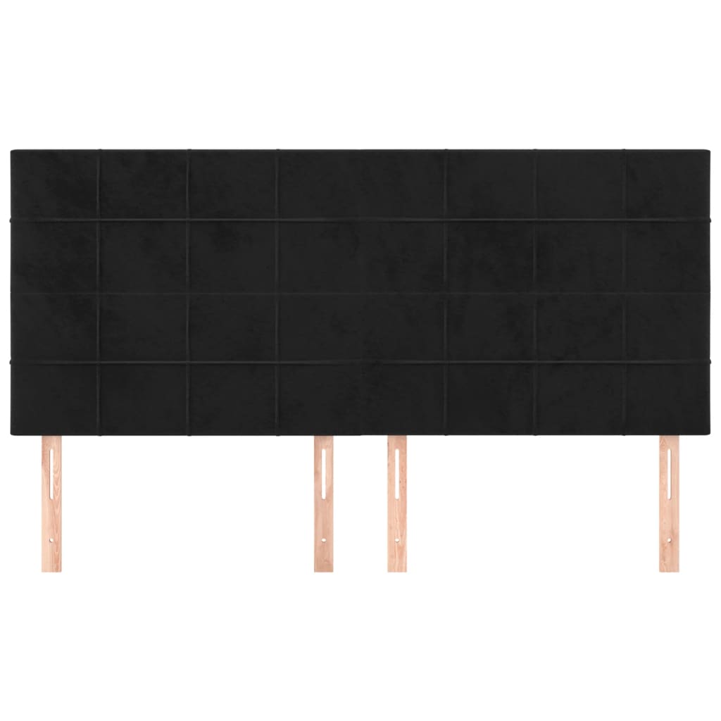 Headboard Black 160x5x118/128 cm Velvet