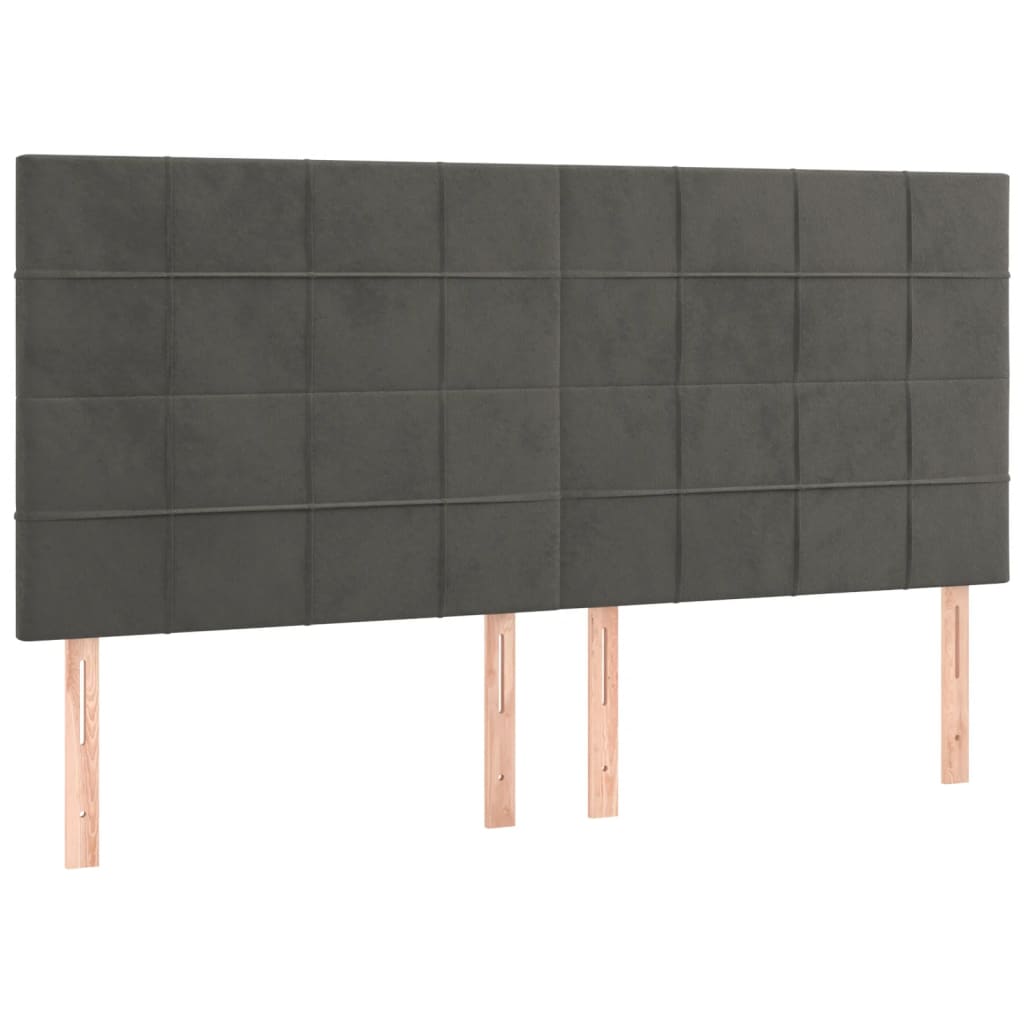 Headboard Dark Grey 200x5x118/128 cm Velvet