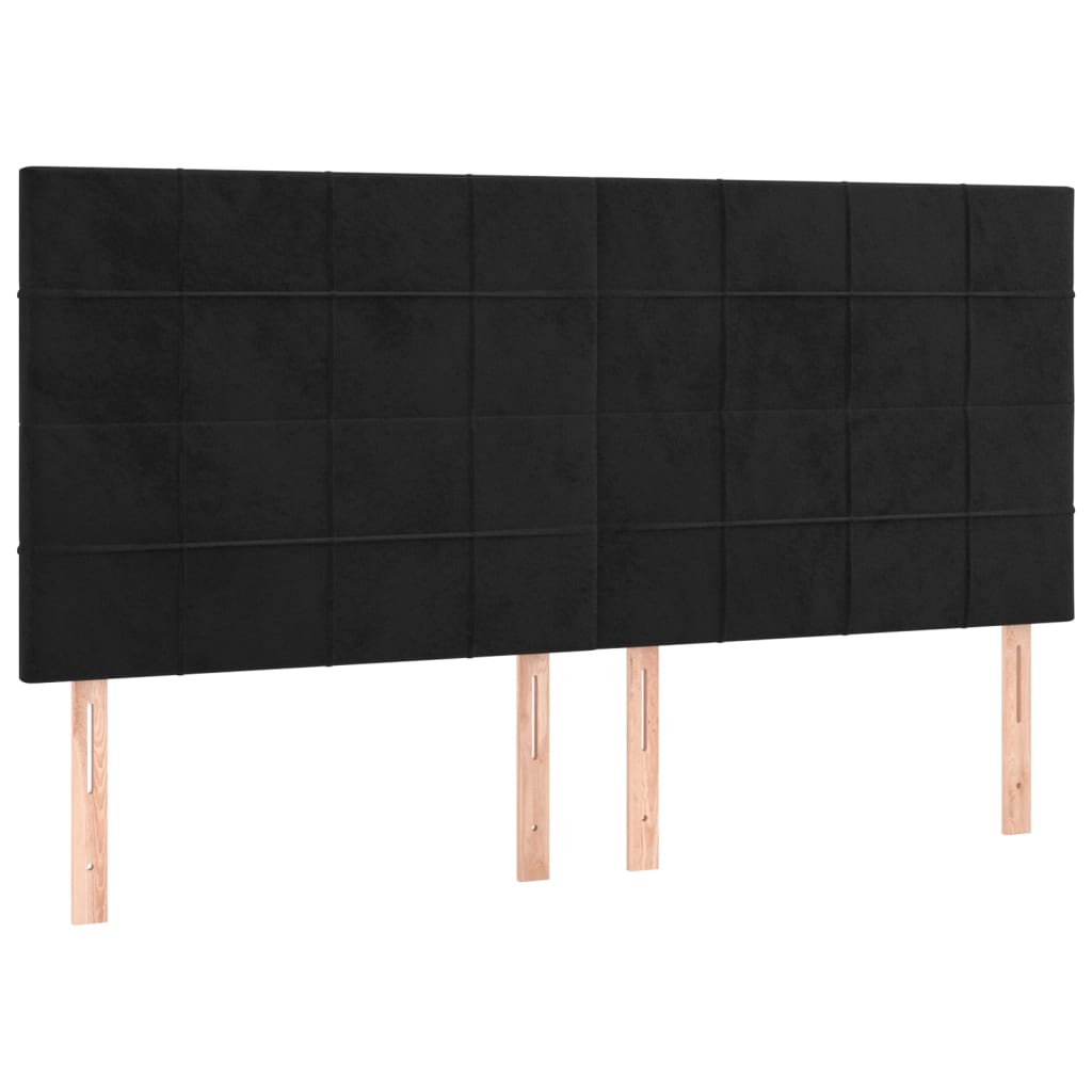 Headboard Black 200x5x118/128 cm Velvet