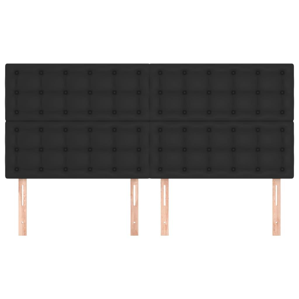 Headboard Black 160x5x118/128 cm Faux Leather