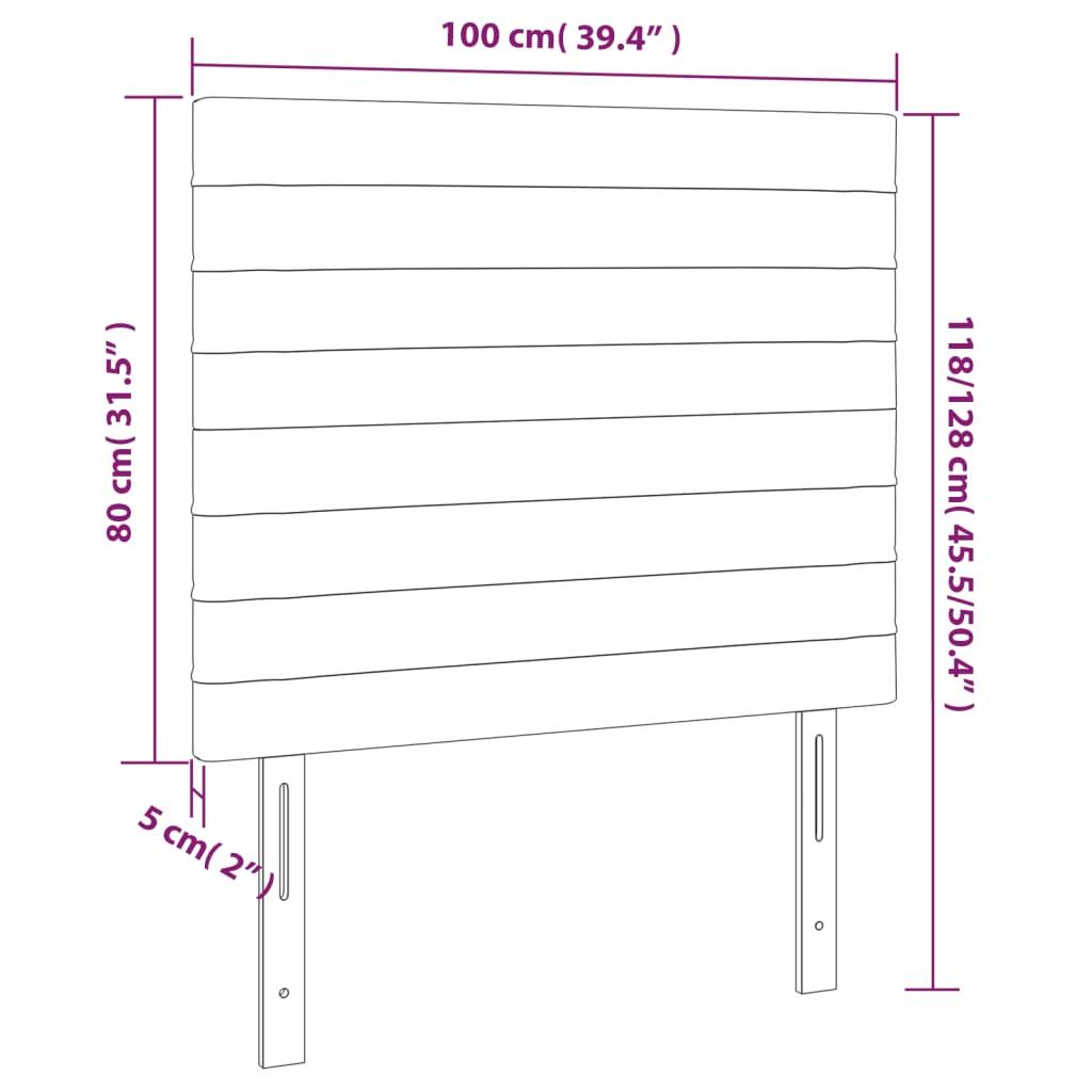 Headboard Dark Grey 100x5x118/128 cm Fabric
