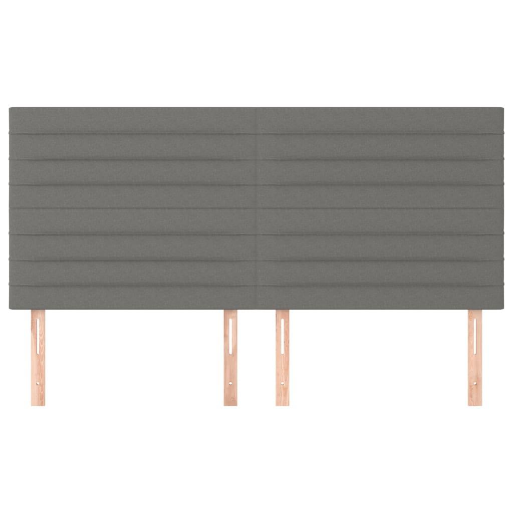 Headboard Dark Grey 160x5x118/128 cm Fabric