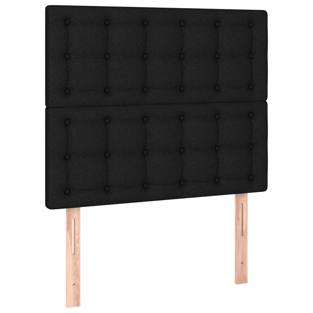 Headboard Black 80x5x118/128 cm Fabric