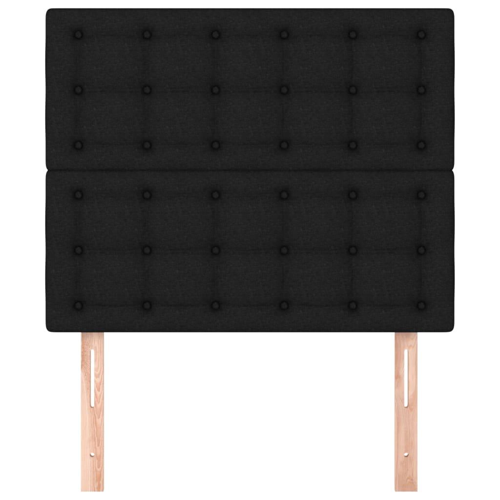 Headboard Black 80x5x118/128 cm Fabric