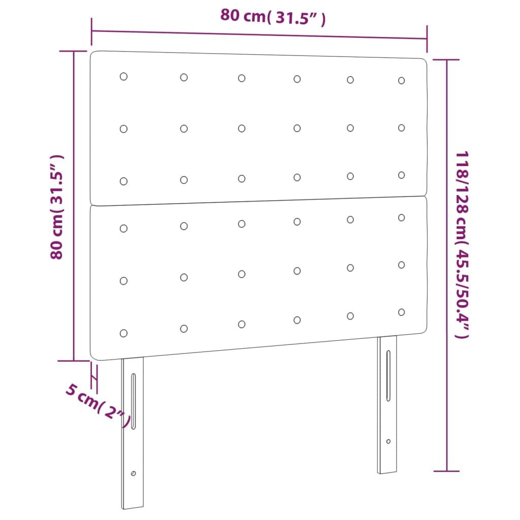 Headboard Black 80x5x118/128 cm Fabric