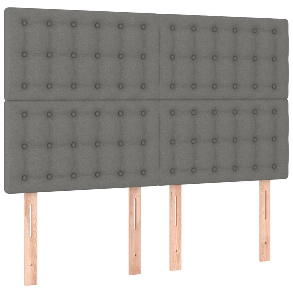 Headboard Dark Grey 144x5x118/128 cm Fabric