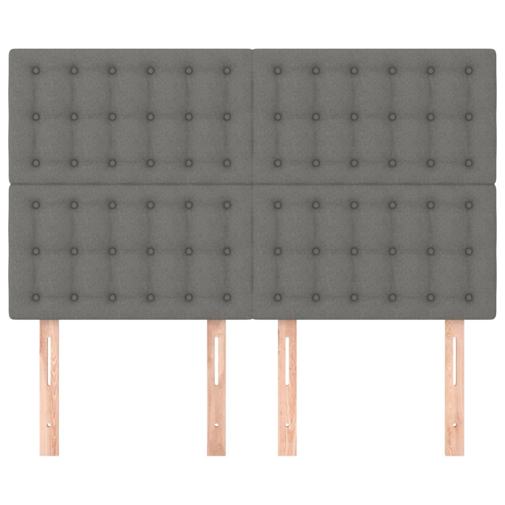 Headboard Dark Grey 144x5x118/128 cm Fabric