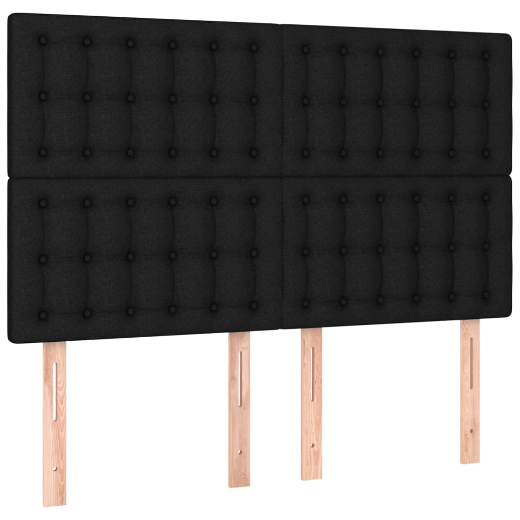 Headboard Black 144x5x118/128 cm Fabric