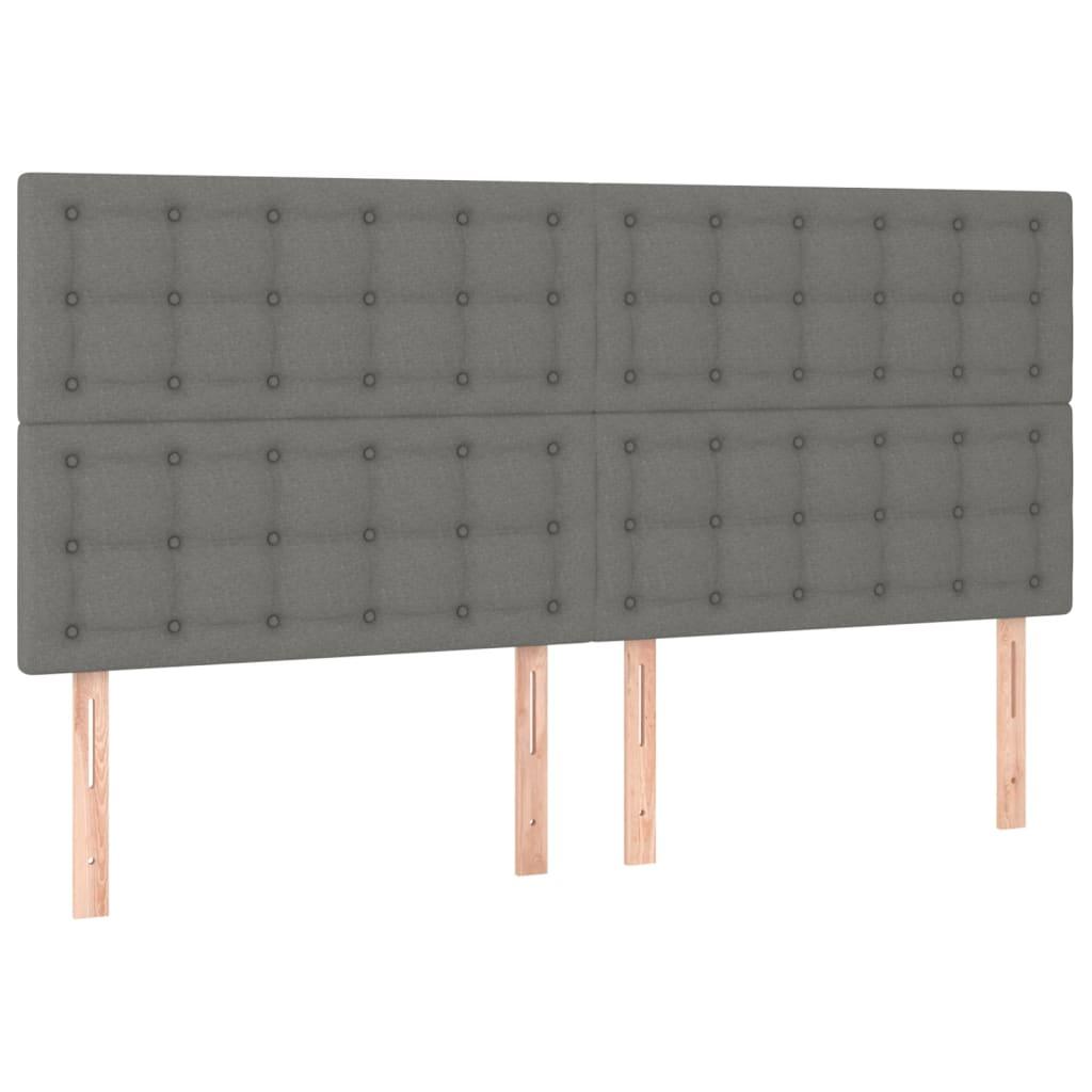 Headboard Dark Grey 160x5x118/128 cm Fabric