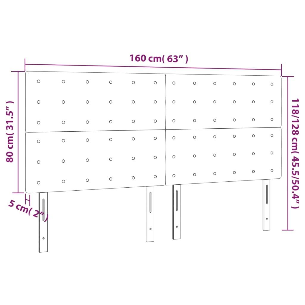 Headboard Black 160x5x118/128 cm Fabric
