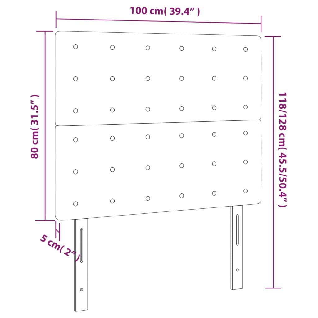 Headboard Black 100x5x118/128 cm Velvet