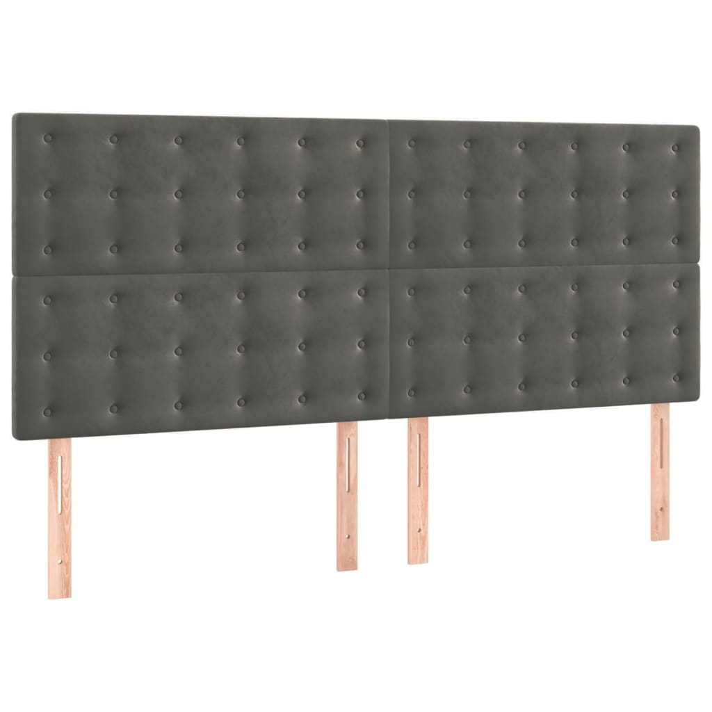 Headboard Dark Grey 160x5x118/128 cm Velvet