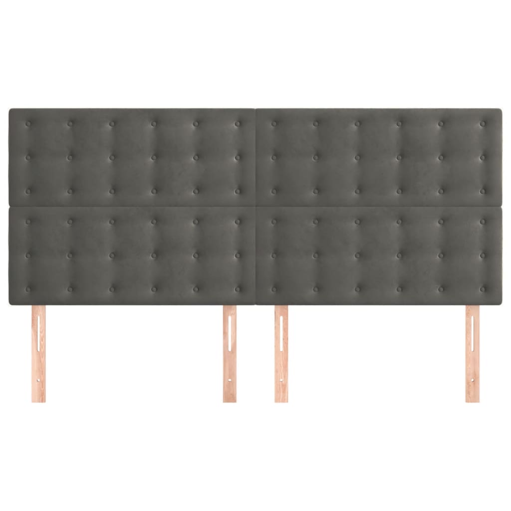 Headboard Dark Grey 160x5x118/128 cm Velvet